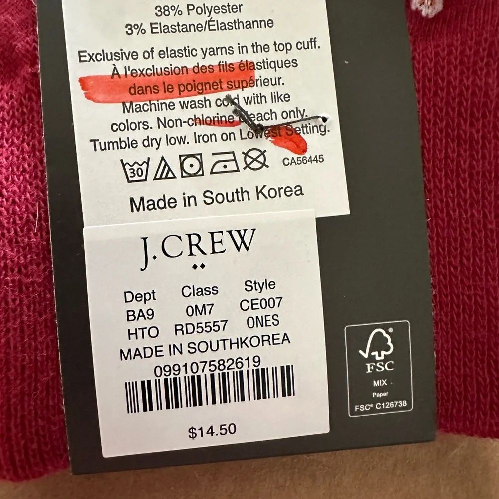 J. Crew Men’s Socks OSFA NWT House Image